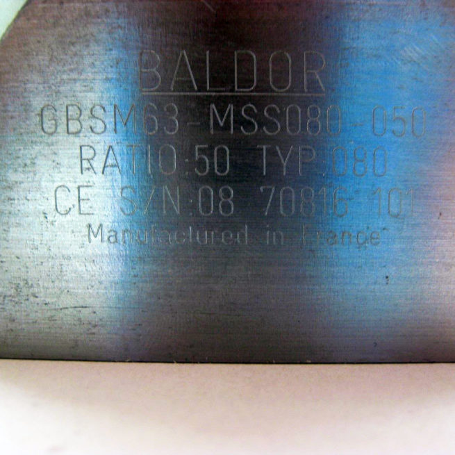 Baldor GBSM63 MSS080 50 Gearbox 222524120478 9