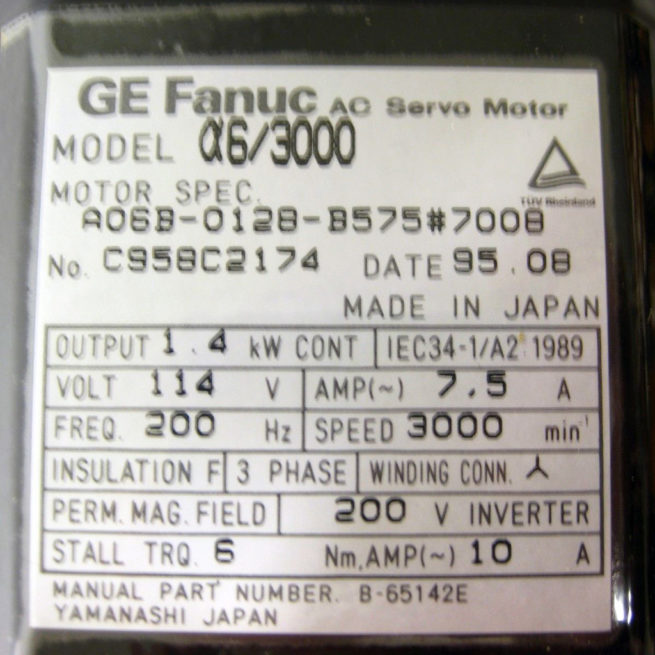 GE Fanuc a6-3000 AC Servo Motor 3