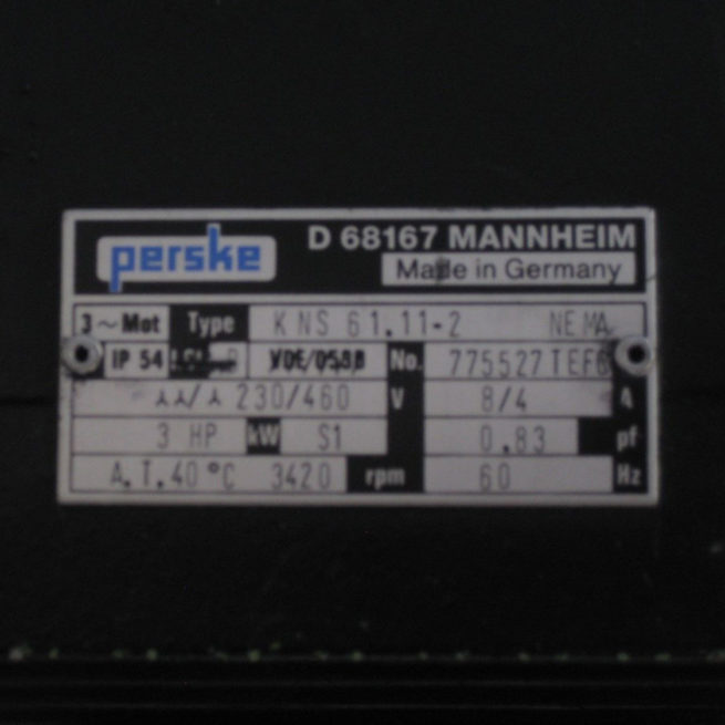 Perske KNS 6111 2 4hp Spindle Motor 222571428705 2