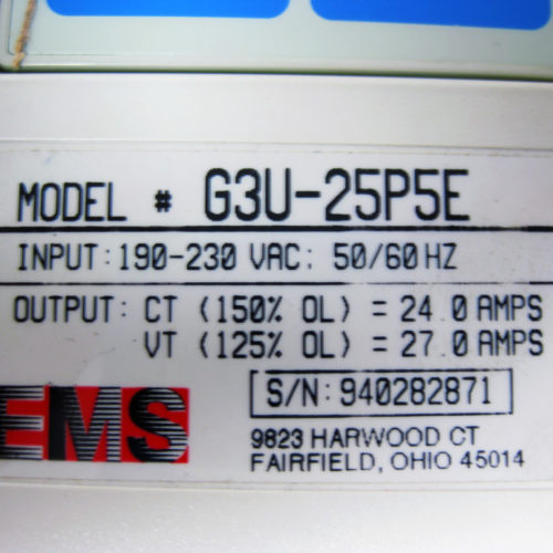 EMS G3U-25P5E VFD EMS G3U-25P5E VFD