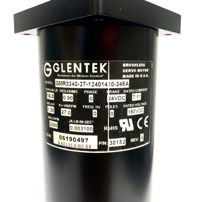 Glentek GMR3340-27-12401410-348A Servo Motor