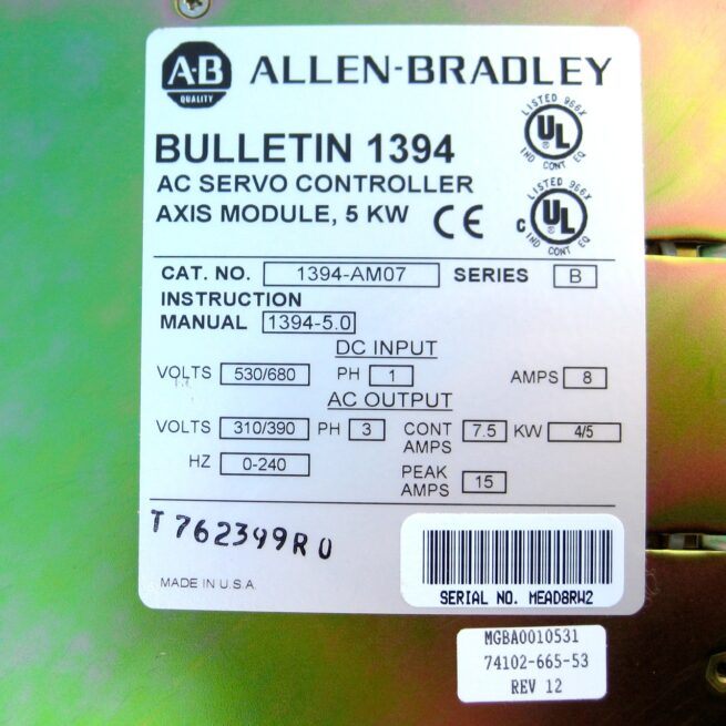1394-AM07 Allen-Bradley AC Servo Drive Axis Module - Image 3