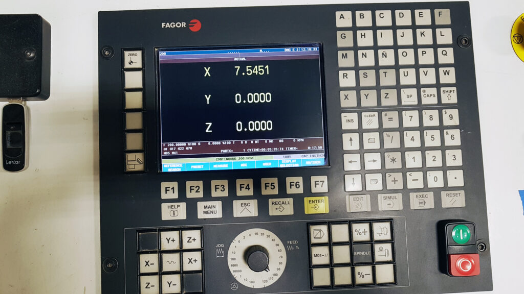 Fagor controller screen