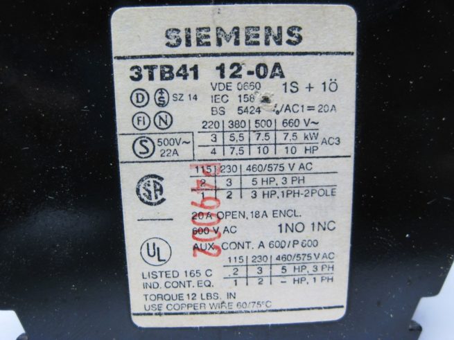 Assortment of Siemens Contactors 322536928821 2