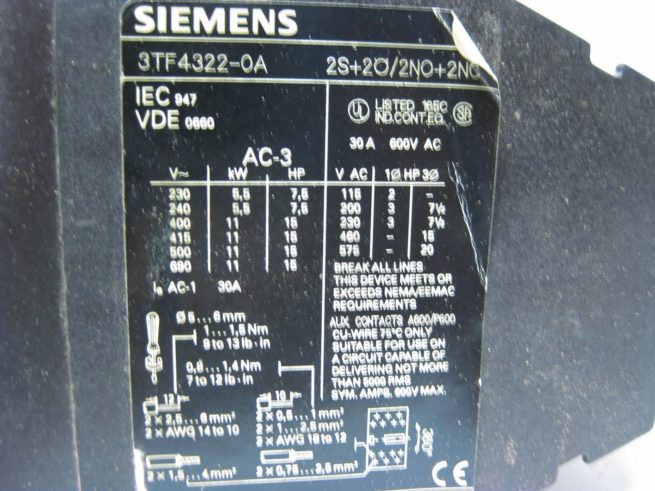 Assortment of Siemens Contactors 322536928821 4