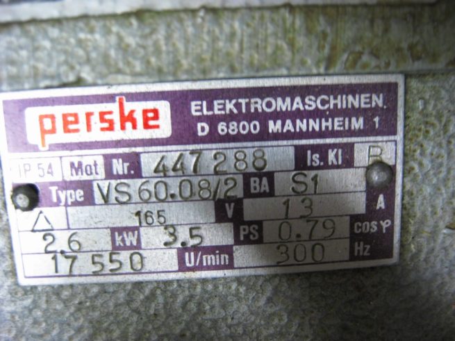 Perske VS 6008 2 35hp Spindle Motor 222569138193 2