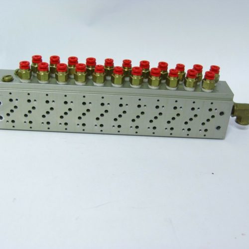 SMC 12 Position Pneumatic Manifold Block w SMC Push Fit Connectors 222556658368